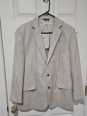 Brooks Brothers Men's Light Beige Linen-Wool Blend Blazer Sz 45R